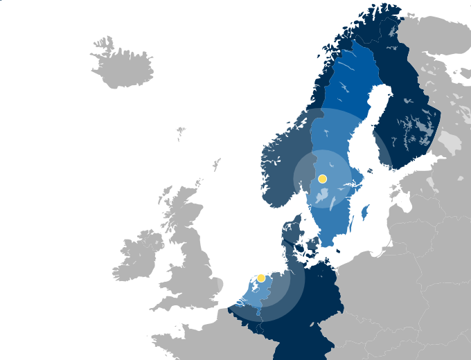 Transportroute Nederland naar Zweden